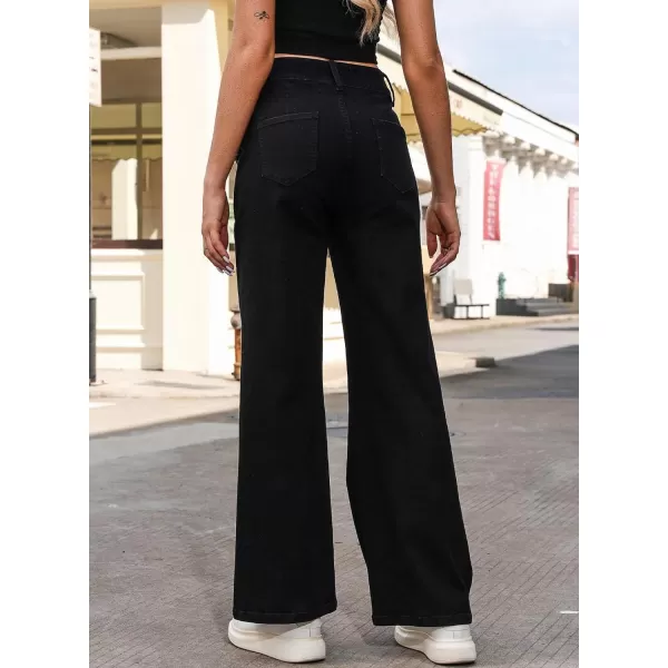 Sidefeel Womens Wide Leg Jeans Casual Baggy High Waisted Stretch Denim Pants