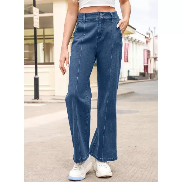Sidefeel Womens Wide Leg Jeans Casual Baggy High Waisted Stretch Denim Pants