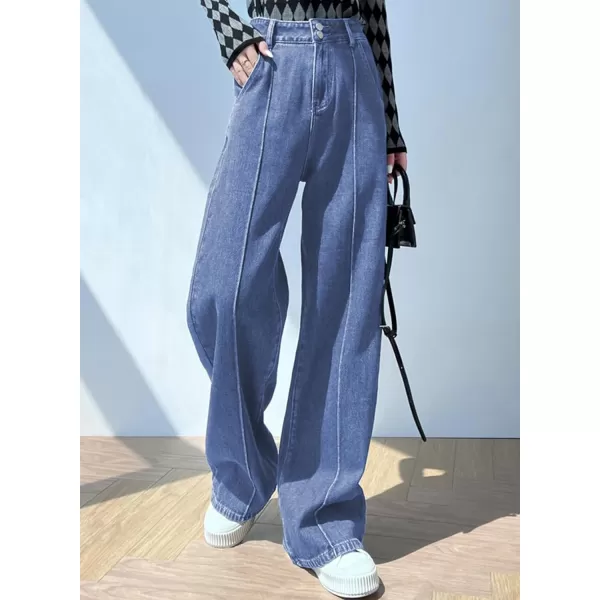 Sidefeel Womens Wide Leg Jeans Casual Baggy High Waisted Stretch Denim Pants