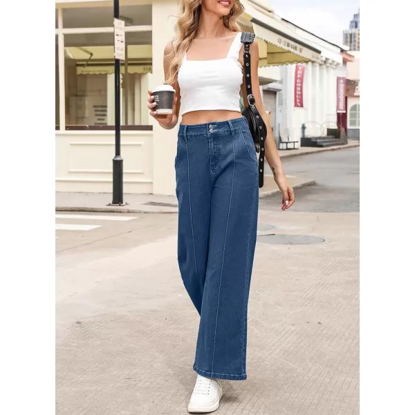 Sidefeel Womens Wide Leg Jeans Casual Baggy High Waisted Stretch Denim Pants