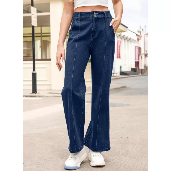 Sidefeel Womens Wide Leg Jeans Casual Baggy High Waisted Stretch Denim Pants