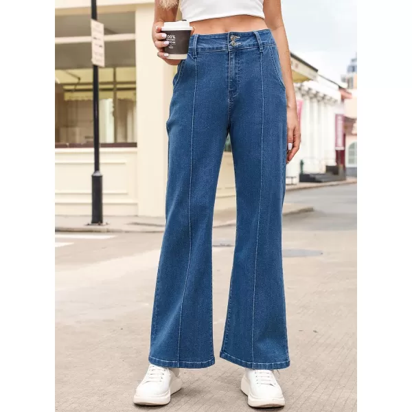 Sidefeel Womens Wide Leg Jeans Casual Baggy High Waisted Stretch Denim Pants