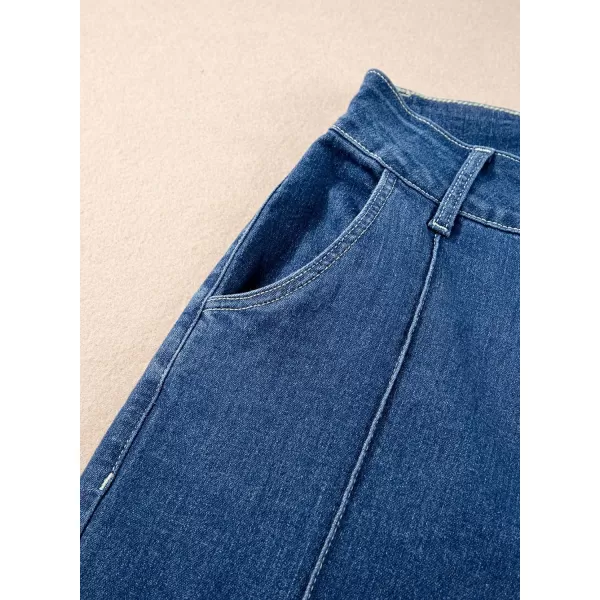 Sidefeel Womens Wide Leg Jeans Casual Baggy High Waisted Stretch Denim Pants