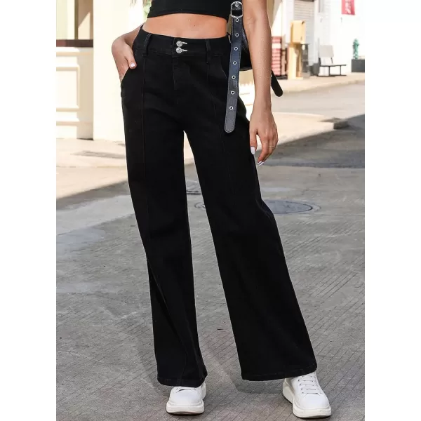 Sidefeel Womens Wide Leg Jeans Casual Baggy High Waisted Stretch Denim Pants