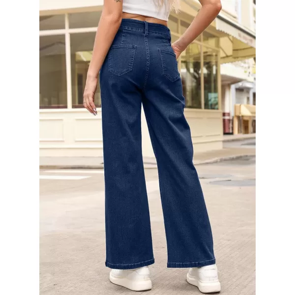 Sidefeel Womens Wide Leg Jeans Casual Baggy High Waisted Stretch Denim Pants