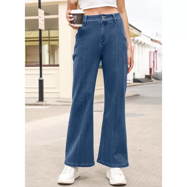 Sidefeel Womens Wide Leg Jeans Casual Baggy High Waisted Stretch Denim Pants
