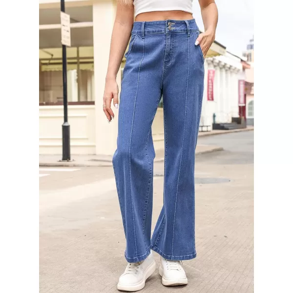 Sidefeel Womens Wide Leg Jeans Casual Baggy High Waisted Stretch Denim Pants