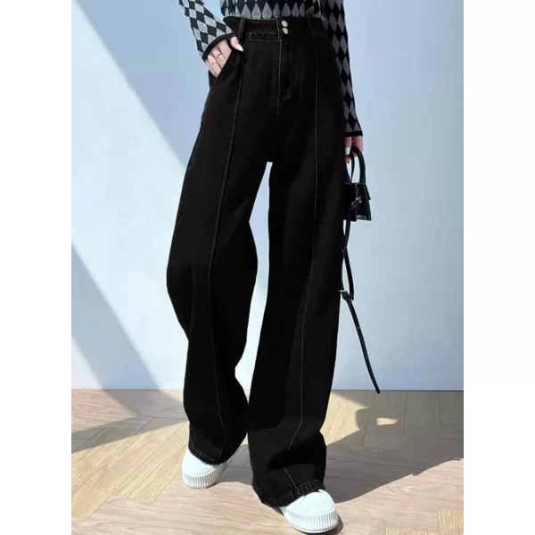 Sidefeel Womens Wide Leg Jeans Casual Baggy High Waisted Stretch Denim Pants