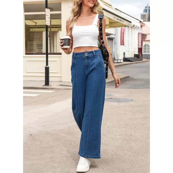 Sidefeel Womens Wide Leg Jeans Casual Baggy High Waisted Stretch Denim Pants