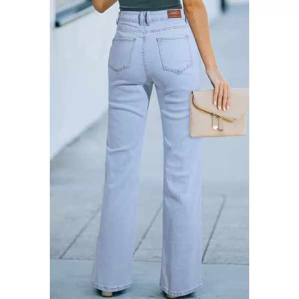 Sidefeel Women's Wide Leg Jeans Casual High Waisted Straight Stretch Denim Pants with Pockets