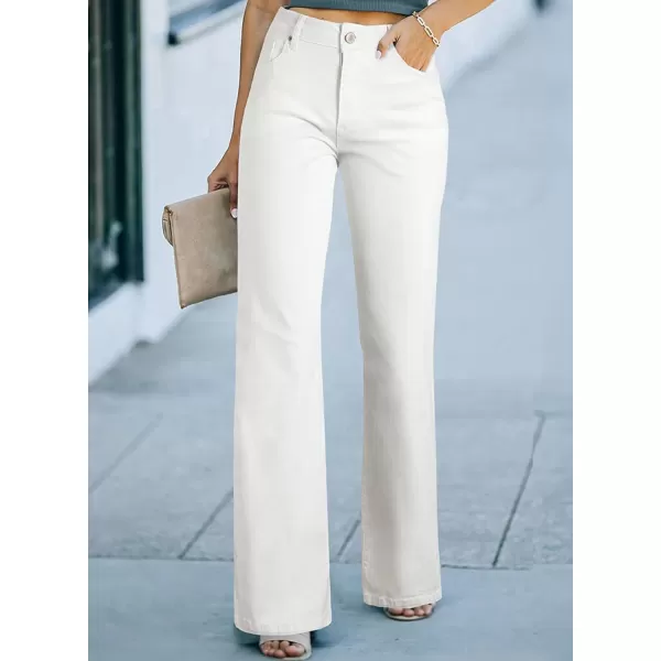 Sidefeel Women's Wide Leg Jeans Casual High Waisted Straight Stretch Denim Pants with Pockets