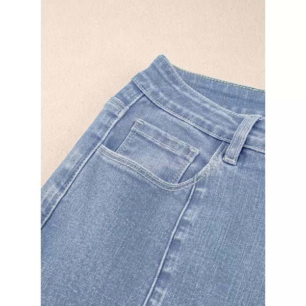 Sidefeel Women's Wide Leg Jeans High Waisted Stretchy Barrel Denim Pants