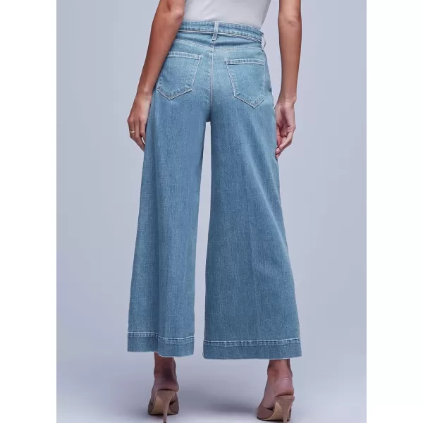 Sidefeel Women's Wide Leg Jeans High Waisted Stretchy Barrel Denim Pants
