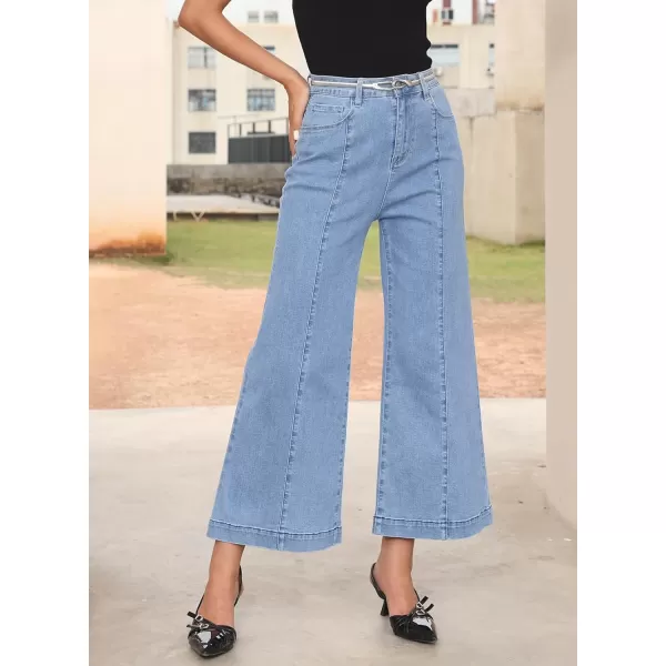Sidefeel Women's Wide Leg Jeans High Waisted Stretchy Barrel Denim Pants