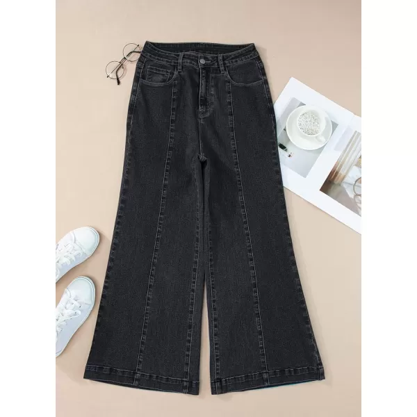 Sidefeel Women's Wide Leg Jeans High Waisted Stretchy Barrel Denim Pants