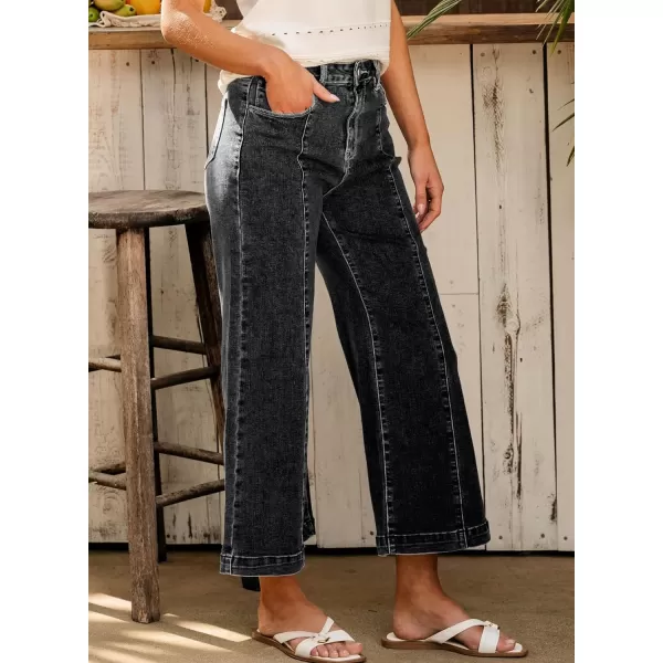 Sidefeel Women's Wide Leg Jeans High Waisted Stretchy Barrel Denim Pants