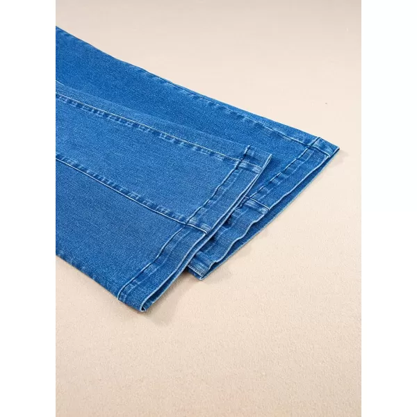 Sidefeel Women's Wide Leg Jeans High Waisted Stretchy Barrel Denim Pants