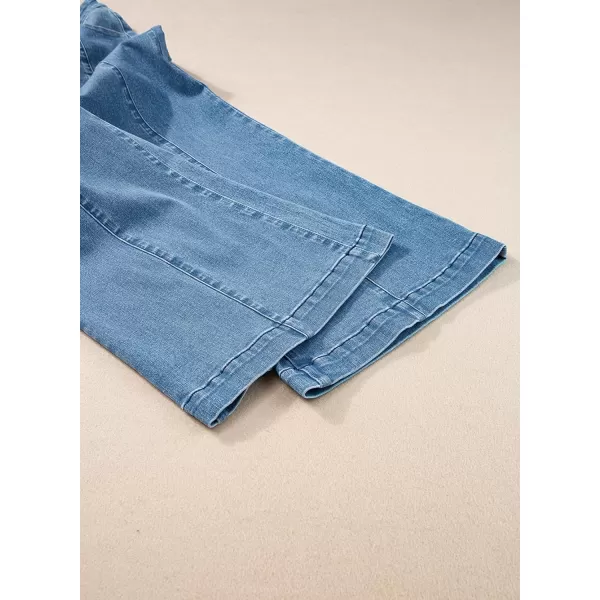 Sidefeel Women's Wide Leg Jeans High Waisted Stretchy Barrel Denim Pants