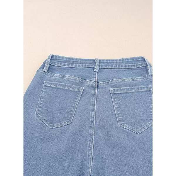 Sidefeel Women's Wide Leg Jeans High Waisted Stretchy Barrel Denim Pants