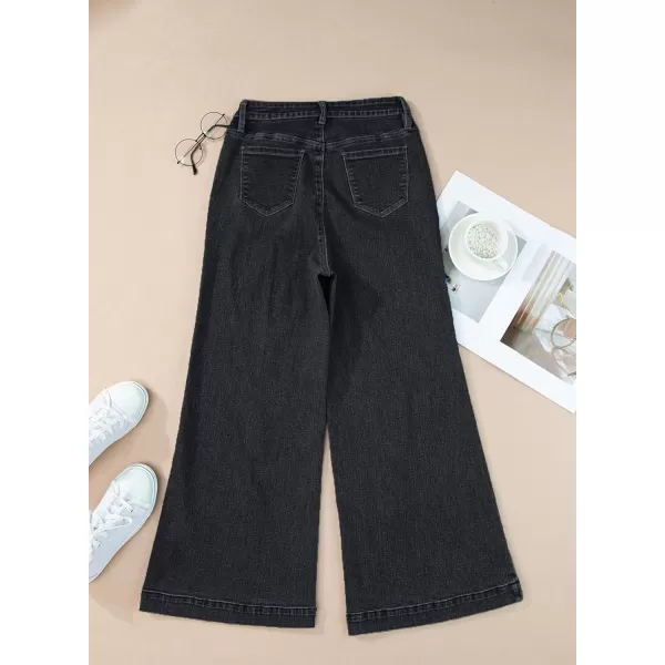 Sidefeel Women's Wide Leg Jeans High Waisted Stretchy Barrel Denim Pants