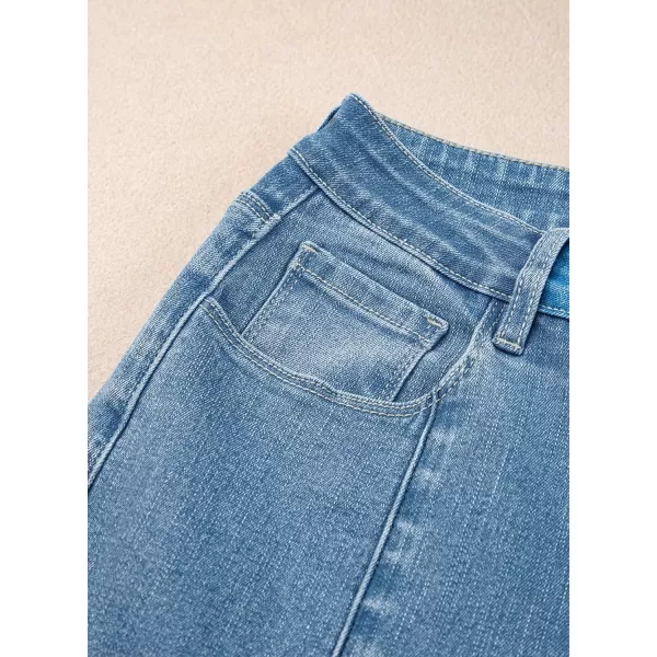 Sidefeel Women's Wide Leg Jeans High Waisted Stretchy Barrel Denim Pants
