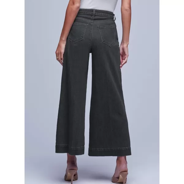 Sidefeel Women's Wide Leg Jeans High Waisted Stretchy Barrel Denim Pants