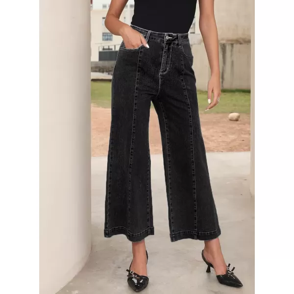 Sidefeel Women's Wide Leg Jeans High Waisted Stretchy Barrel Denim Pants