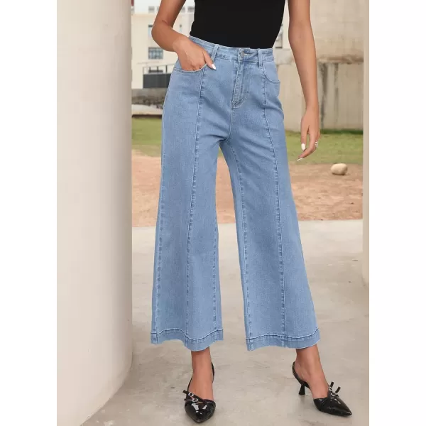 Sidefeel Women's Wide Leg Jeans High Waisted Stretchy Barrel Denim Pants