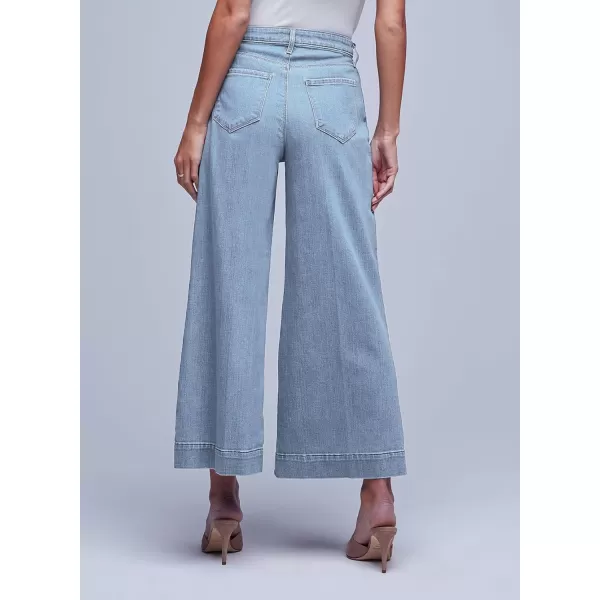 Sidefeel Women's Wide Leg Jeans High Waisted Stretchy Barrel Denim Pants