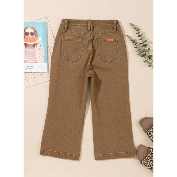 Sidefeel Women's Wide Leg Jeans High Waisted Stretchy Capri Pants