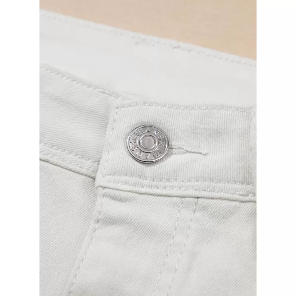 Sidefeel Women's Wide Leg Jeans High Waisted Stretchy Capri Pants