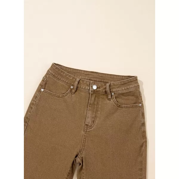 Sidefeel Women's Wide Leg Jeans High Waisted Stretchy Capri Pants