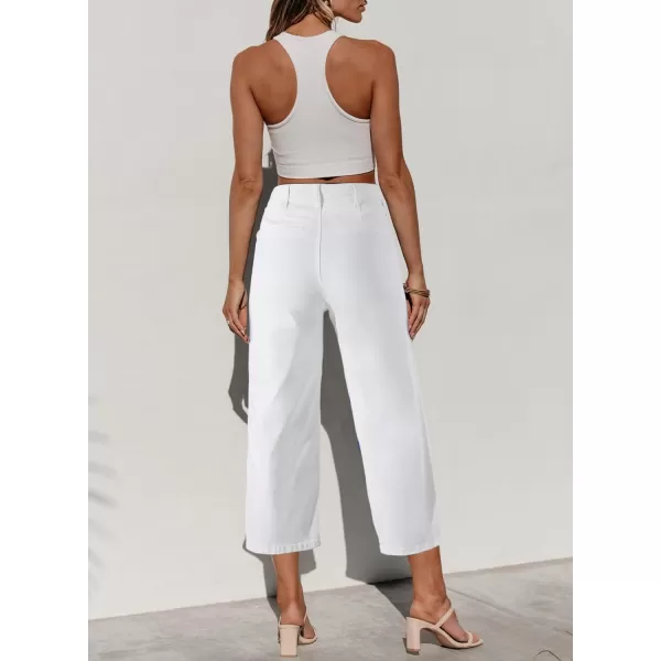 Sidefeel Women's Wide Leg Jeans High Waisted Stretchy Capri Pants Loose Denim Pants