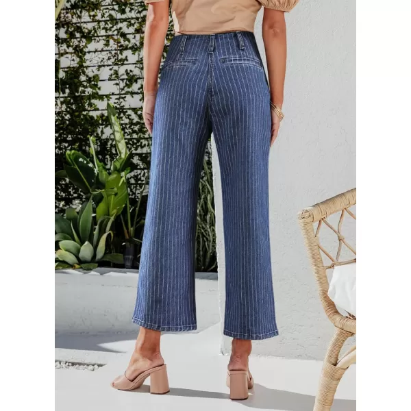 Sidefeel Women's Wide Leg Jeans High Waisted Stretchy Straight Leg Jeans Buttoned Loose Denim Pants with Pocket