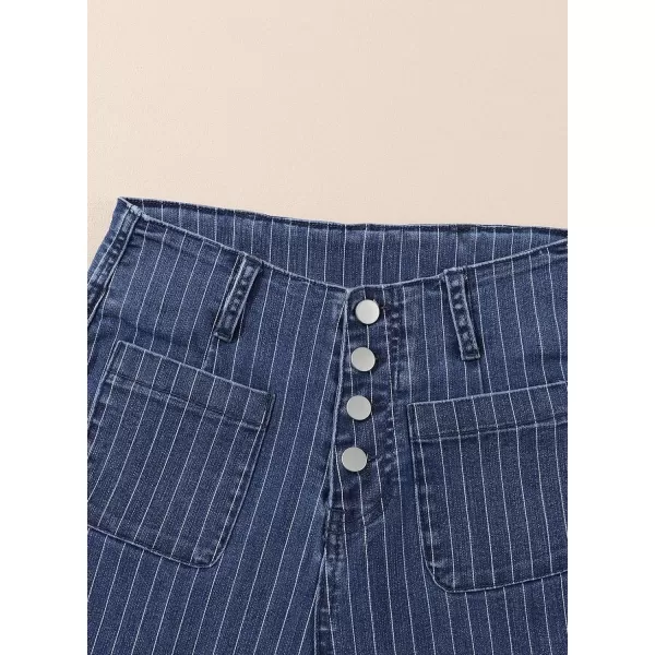 Sidefeel Women's Wide Leg Jeans High Waisted Stretchy Straight Leg Jeans Buttoned Loose Denim Pants with Pocket