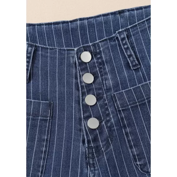 Sidefeel Women's Wide Leg Jeans High Waisted Stretchy Straight Leg Jeans Buttoned Loose Denim Pants with Pocket
