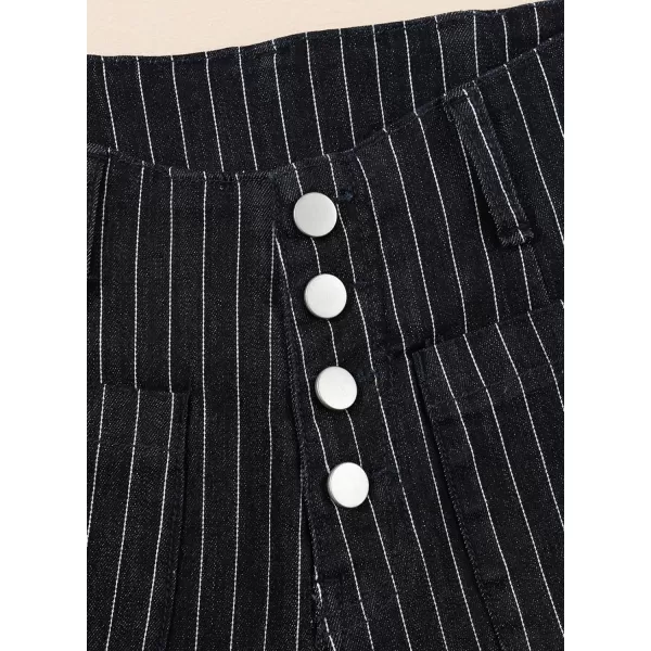 Sidefeel Women's Wide Leg Jeans High Waisted Stretchy Straight Leg Jeans Buttoned Loose Denim Pants with Pocket