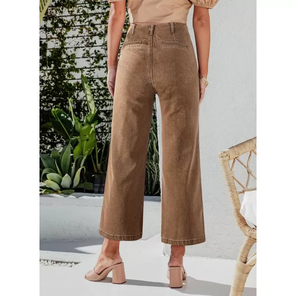 Sidefeel Women's Wide Leg Jeans High Waisted Stretchy Straight Leg Jeans Buttoned Loose Denim Pants with Pocket