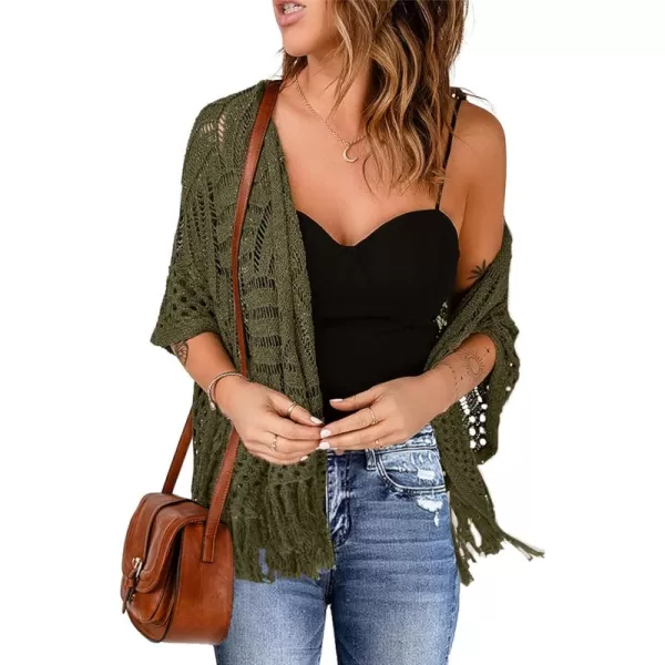 Sidefeel Women's 2024 Cropped Crochet Top Lightweight Summer Cardigan Beach Kimono Cover Ups