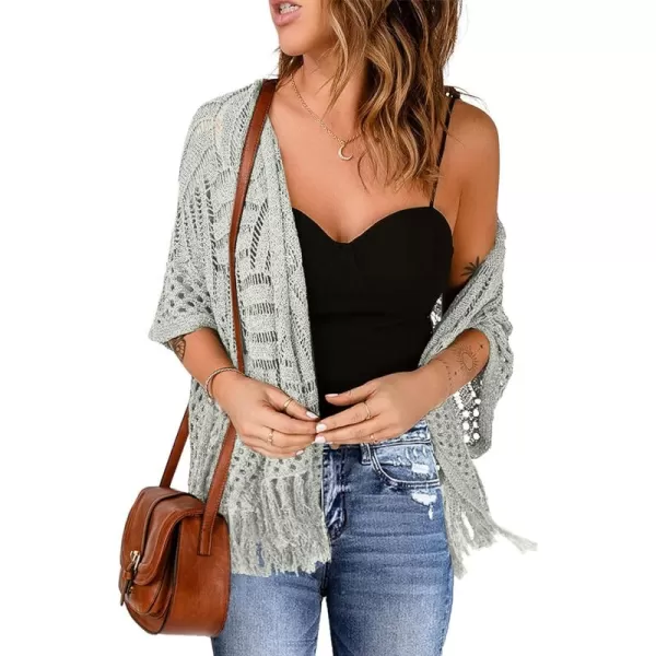 Sidefeel Women's 2024 Cropped Crochet Top Lightweight Summer Cardigan Beach Kimono Cover Ups