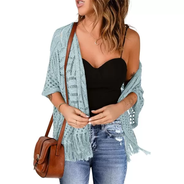 Sidefeel Women's 2024 Cropped Crochet Top Lightweight Summer Cardigan Beach Kimono Cover Ups
