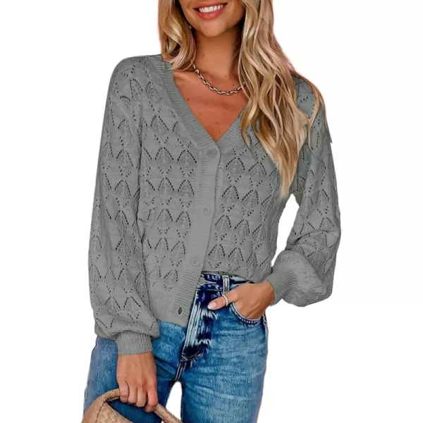 Sidefeel Women's Cardigan Lightweight Crochet Knit Hollow Out Summer Fall Spring Cardigan
