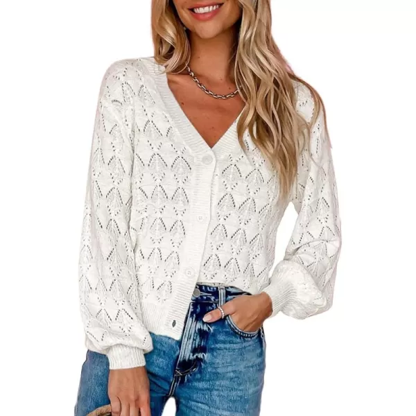 Sidefeel Women's Cardigan Lightweight Crochet Knit Hollow Out Summer Fall Spring Cardigan