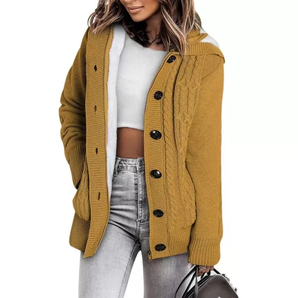 Sidefeel Women's Cardigan Sweaters Hooded Cardigans Fleece Lined Jackets Winter Sweater Coat
