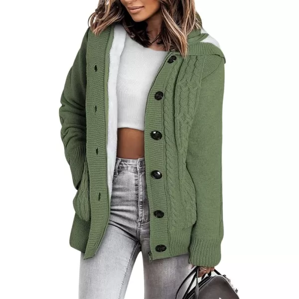 Sidefeel Women's Cardigan Sweaters Hooded Cardigans Fleece Lined Jackets Winter Sweater Coat