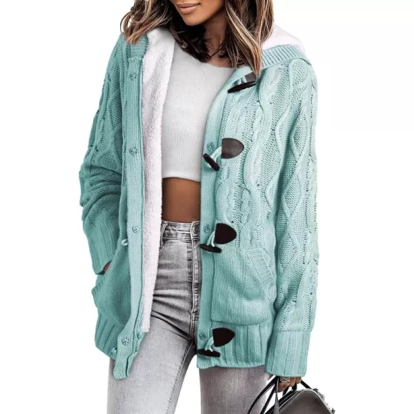 Sidefeel Women's Cardigan Sweaters Hooded Cardigans Fleece Lined Jackets Winter Sweater Coat