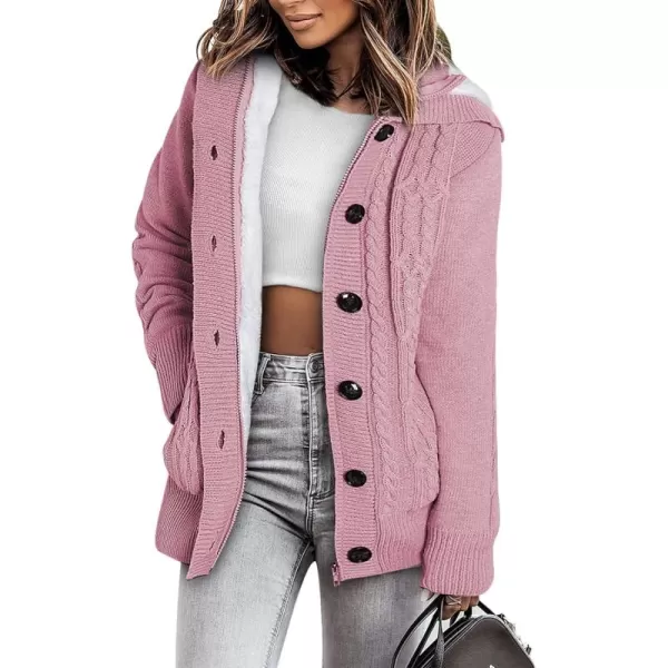 Sidefeel Women's Cardigan Sweaters Hooded Cardigans Fleece Lined Jackets Winter Sweater Coat