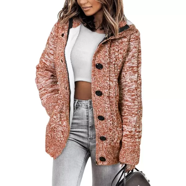 Sidefeel Women's Cardigan Sweaters Hooded Cardigans Fleece Lined Jackets Winter Sweater Coat