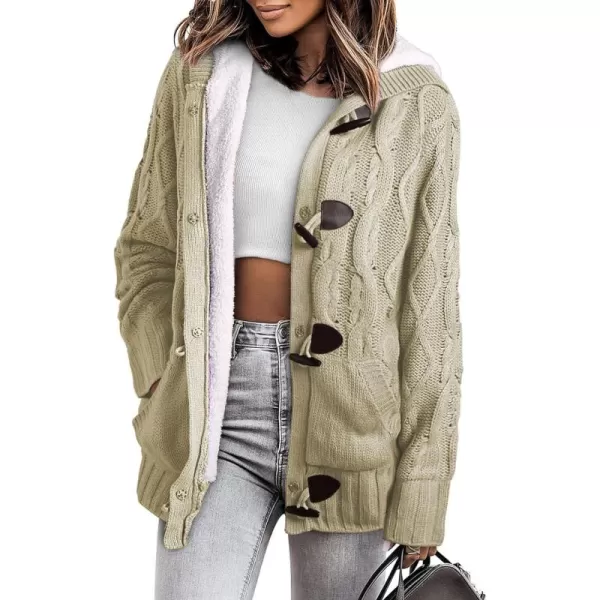 Sidefeel Women's Cardigan Sweaters Hooded Cardigans Fleece Lined Jackets Winter Sweater Coat