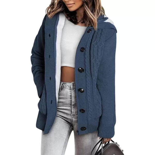 Sidefeel Women's Cardigan Sweaters Hooded Cardigans Fleece Lined Jackets Winter Sweater Coat
